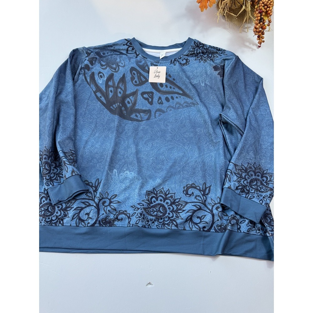 NWT  Pixie Lady‎  Long Sleeve Shirt Women's Size 4X Blue Color